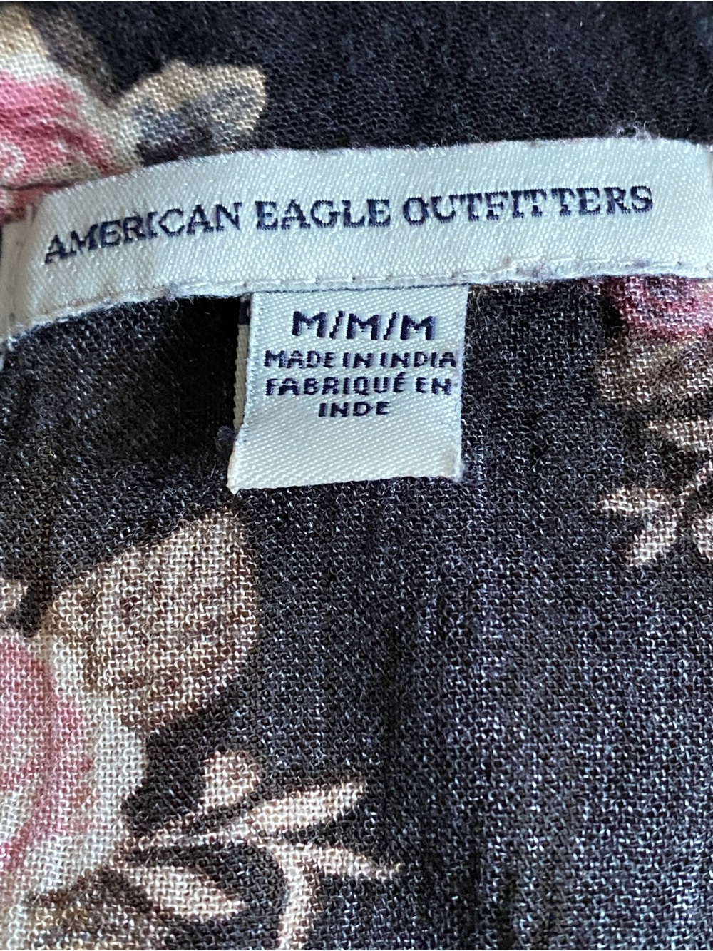 American Eagle Outfitters Floral Black Women's Top Size Medium